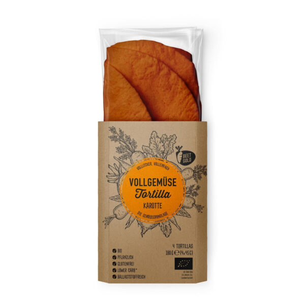 Zeleninová tortila oranžová 4ks bio 180g
