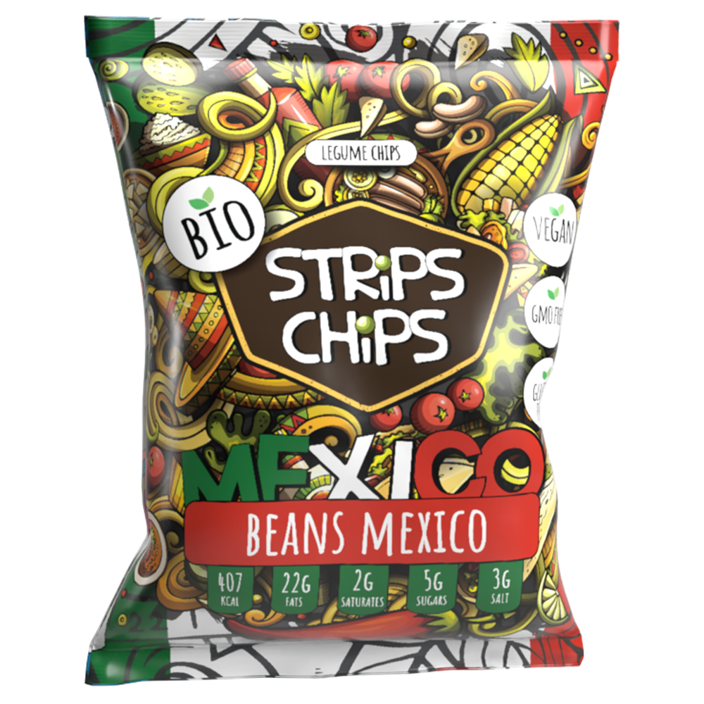 Krekry strukovinové BEANS MEXICO 90g BIO Strips Chips