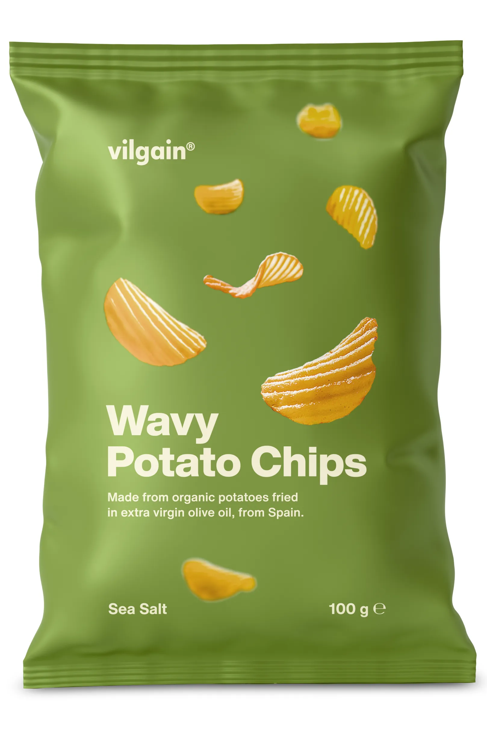 Chipsy vrúbkované - morská soľ 100 g BIO Vilgain