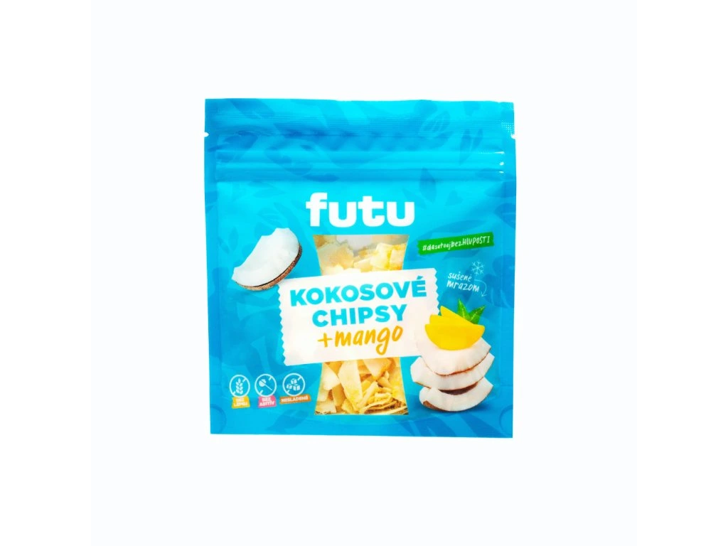 Kokosové chipsy s mangom 40g Futu