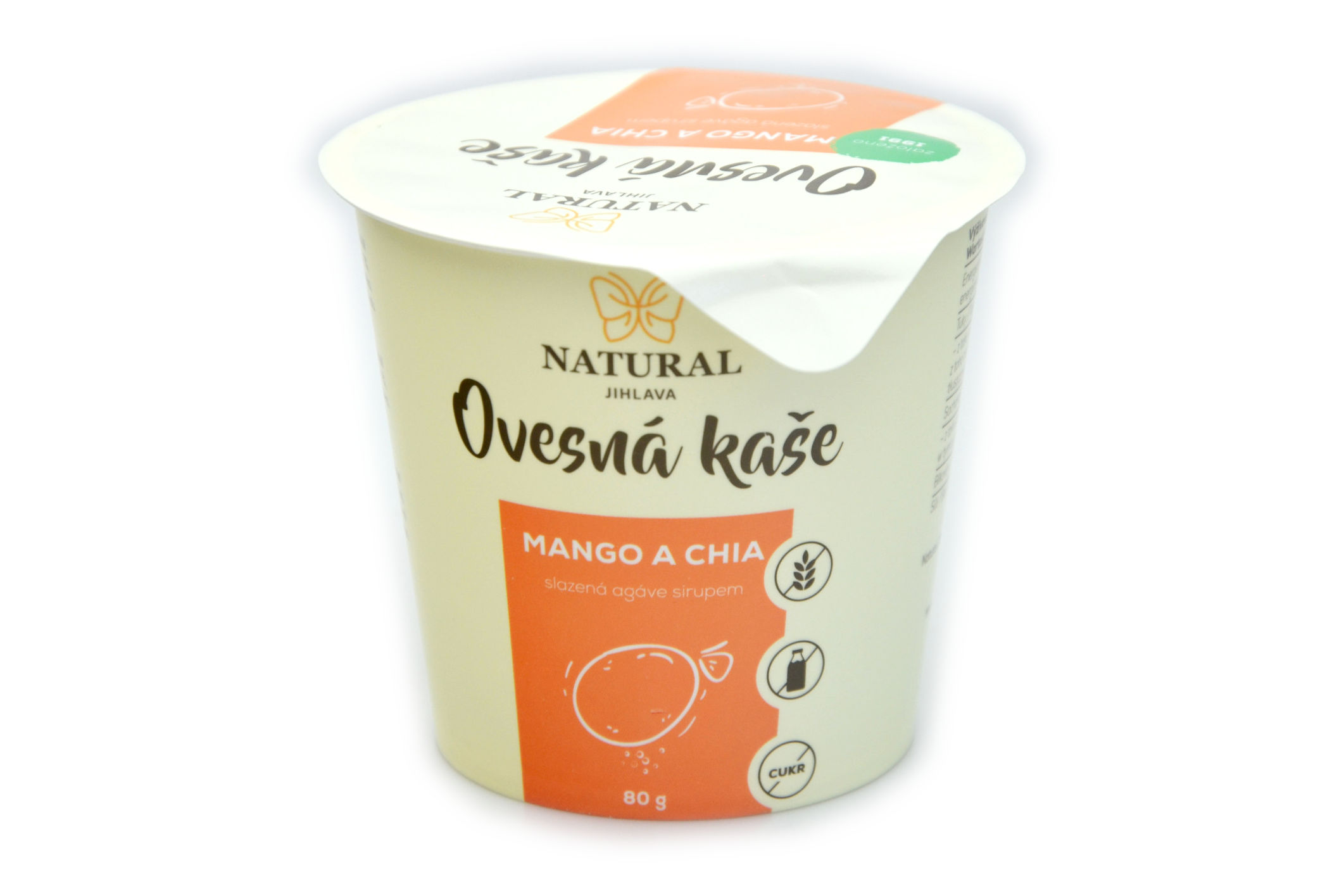 Kaša ovsená bezgluténová s mangom a chia semienkami 80