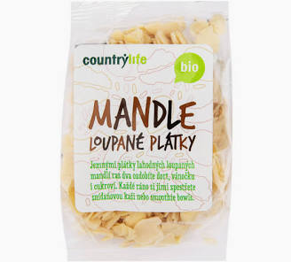 Mandle lúpané plátky 100g Country Life