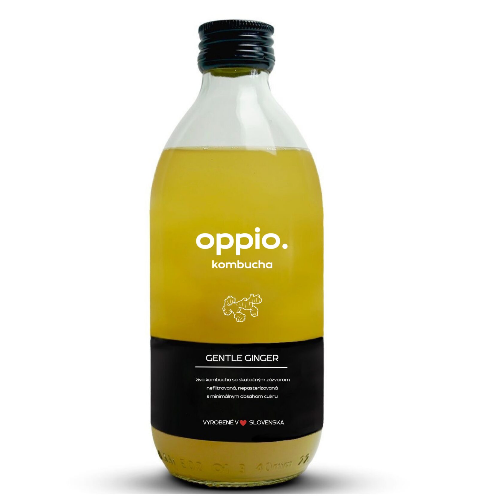 Oppio kombucha Gentle ginger - zázvor a limetka 330ml