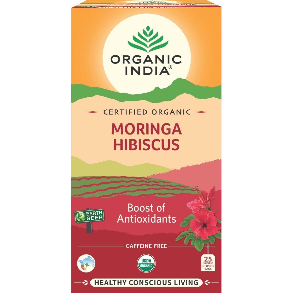 Moringa s ibišťekom - porciovaný čaj 25x2g Organic India