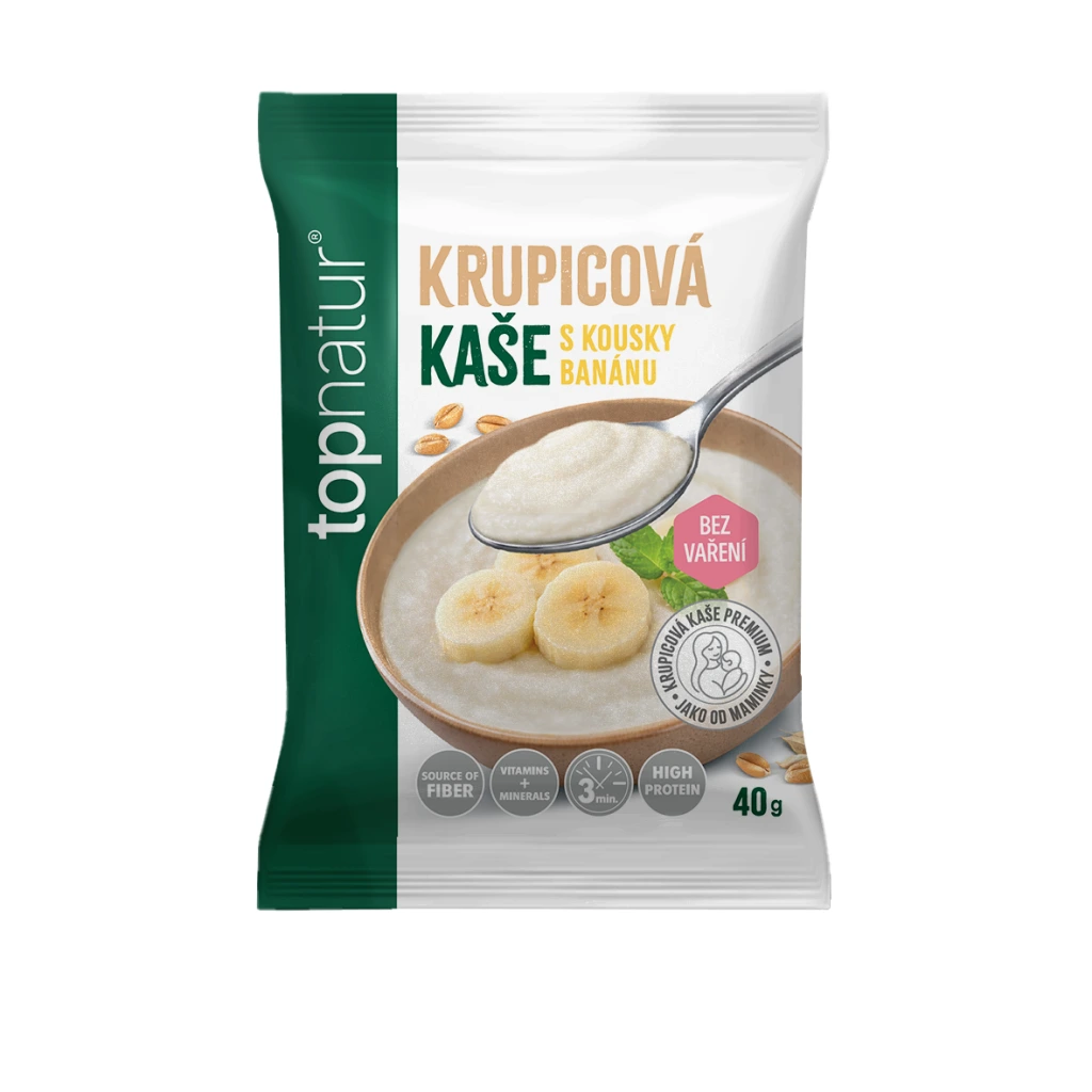 Kaša krupicová s kúskami banánu 40 g Topnatur